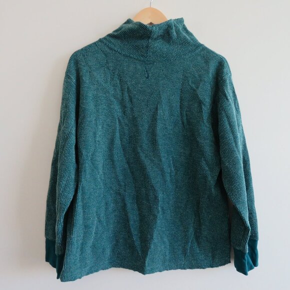 NIKE YOGA Luxe Textured Cowl Neck Pullover Sweatshirt Therma-Fit Green - Size S - Picture 8 of 11